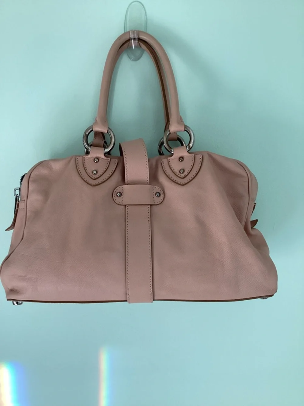 VTG Marc Jacobs Large Leather Shoulder Bag Dusty Rose Y2K - Picture 4 of 16